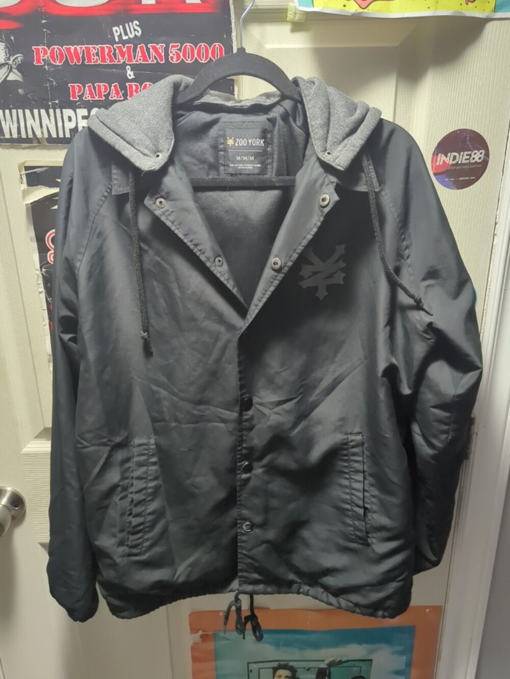 Zoo York – Hooded Jacket /Coat – Polyester - Black  - Mens Size Medium Med M